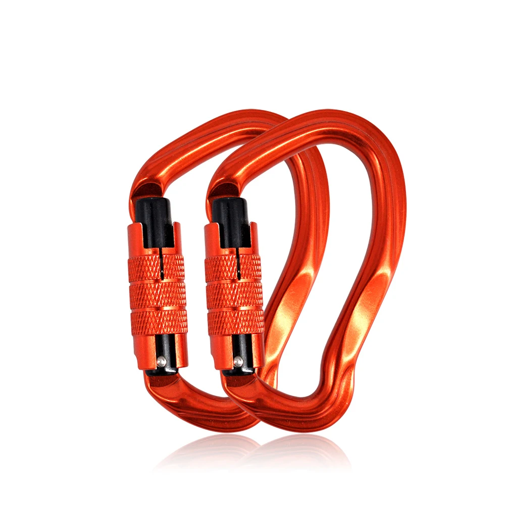 

23KN high quality D Shaped Custom Aluminum Locking Rock Climbing Carabiner Clip, Customized