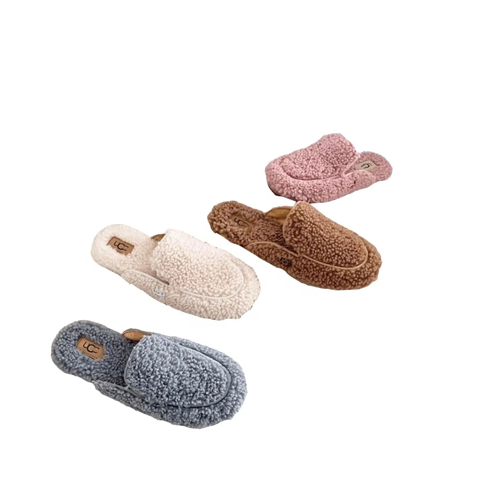 

High Quality Winter Luxury Women Home Fluffy Uggging Slippers Fuzzy Plush Indoor Women Shoes For Ladies Girls