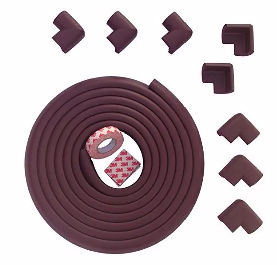 

Baby Safety Furniture Desk Table Edge Corner Bumper Protector, White/brown/black