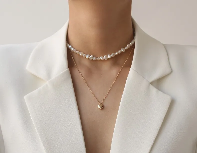 

INS American heart necklace lovely girl heart simple necklace heart pendant chain jewelry 2020