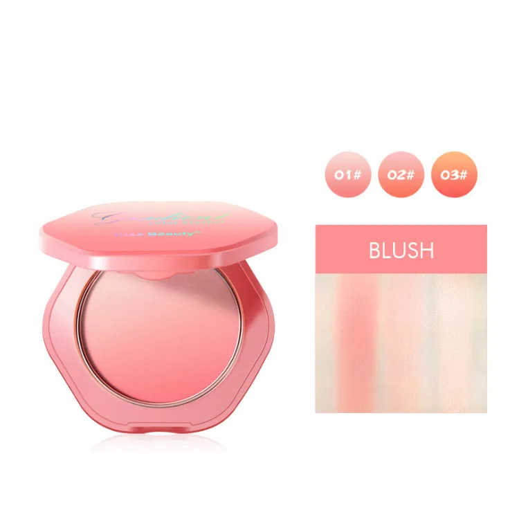 

Blush Makeup Palette Face Mineral Pigment Cheek Blusher Powder Lasting Natural Cream Cheek Tint Peach Blusher, 3 colors