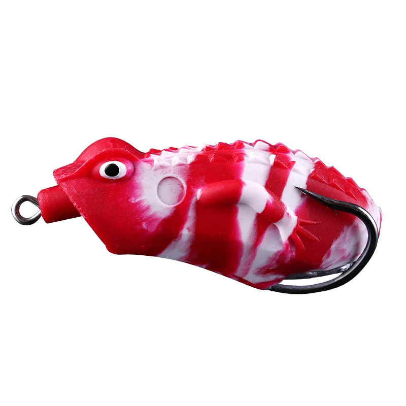 

China fishing 45mm 5g frog lures soft bait for snakehead 1 pieces double propeller frogs soft plastic bait soft fishing, Blue red green white black