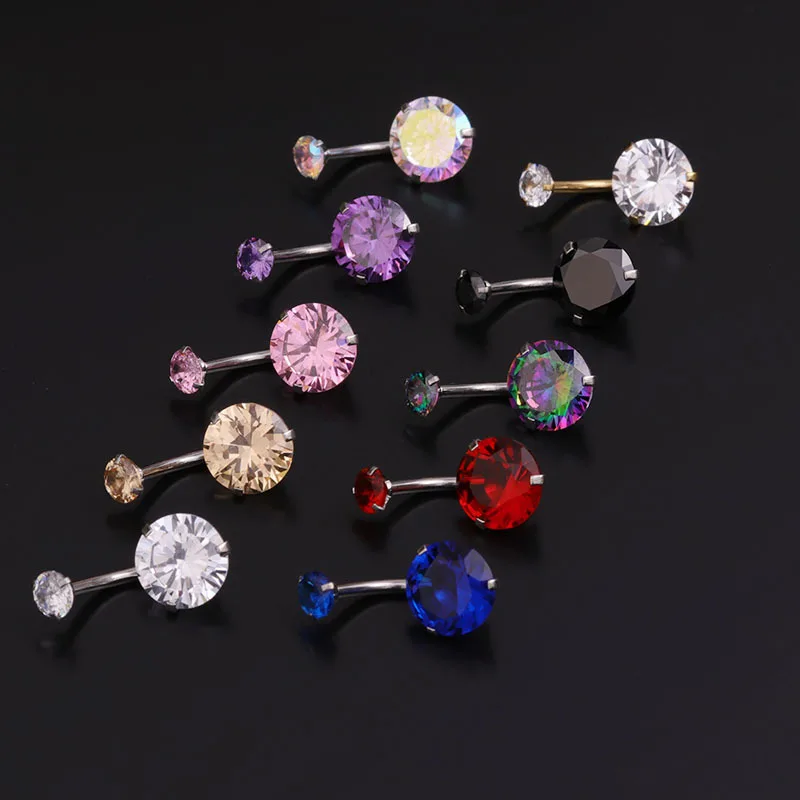 

2021 Sailing Piercing Jewelry Sexy Belly Bars Belly Button Rings Piercing CZ Crystal Rhinestone Body Belly Ring