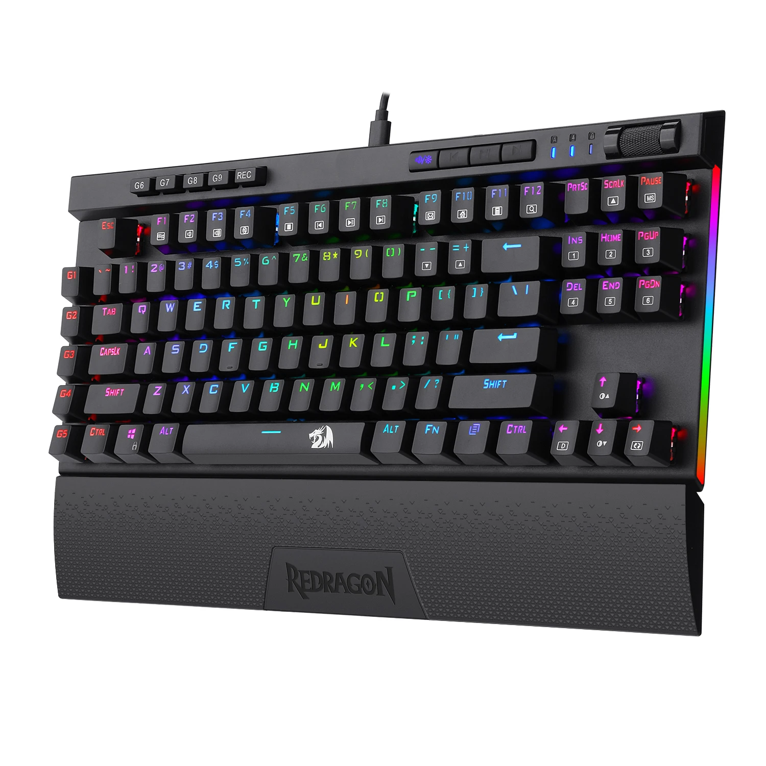 

Wired 102 Keys Spill Proof design mechanical switches Rainbow LED backlit keys K588 Gamer Mechanical Gaming Keyboard, Black color