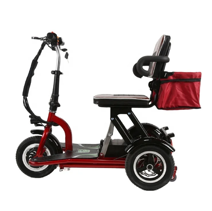 

Scooter Electrico Adult Electric Mobility Folding Fast Powerful 3 Wheels City Tricycle Scooters, Red