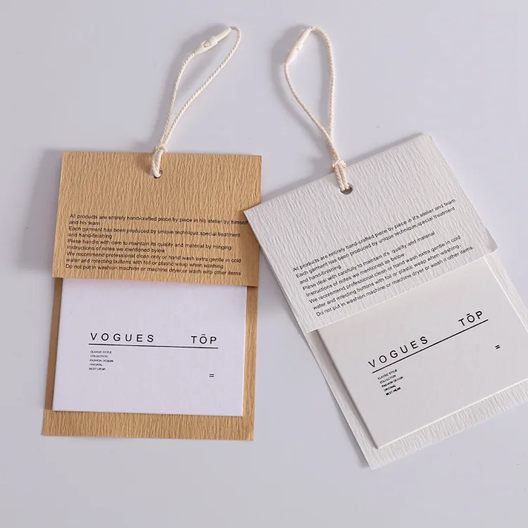 

Custom Logo paper Labels Recyclable name brand garment hang tags For Clothes, Cmyk & pantone color