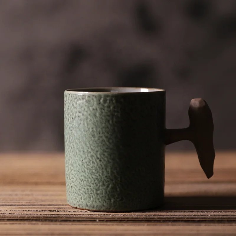 

Japanese Retro Handmade Ceramic Coffee Mug Tea Water Cup, As pictures