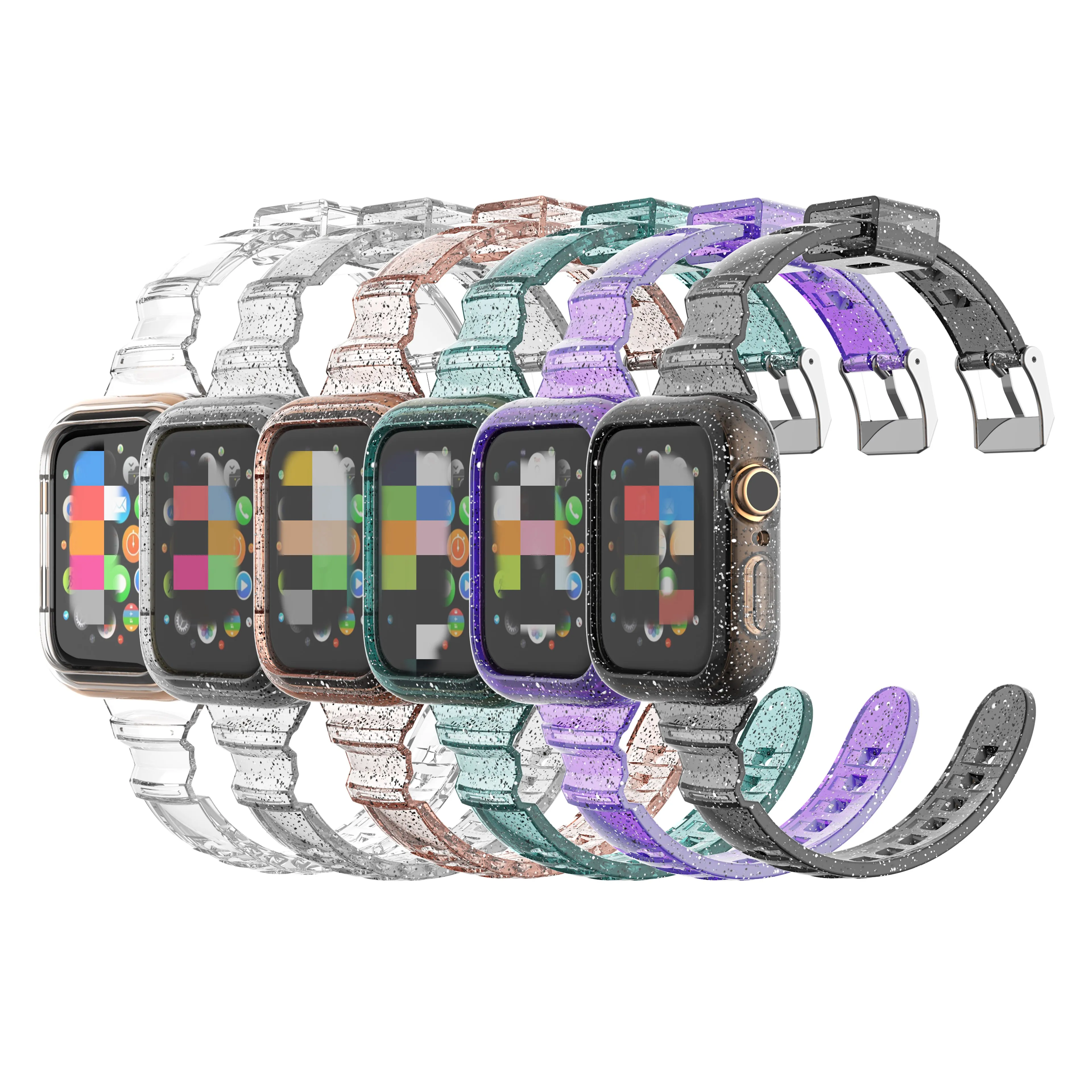 

Transparent rhinestone clear bling slim for apple watch band 38 40 42 44mm watch strap S6/SE/5/4