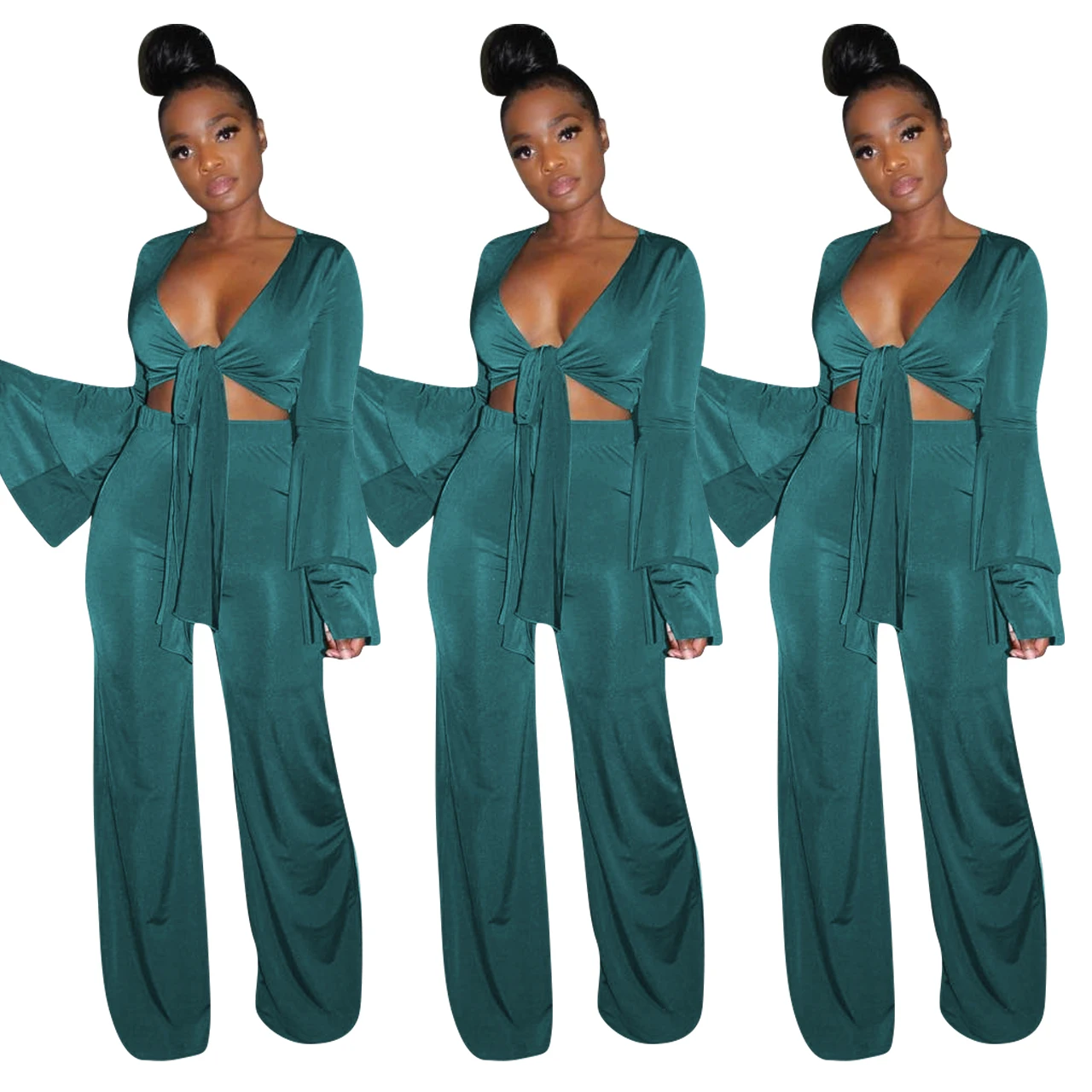 

wholesale hot sales Sexy tight sleeveless nightclub women two piece set pants 1025