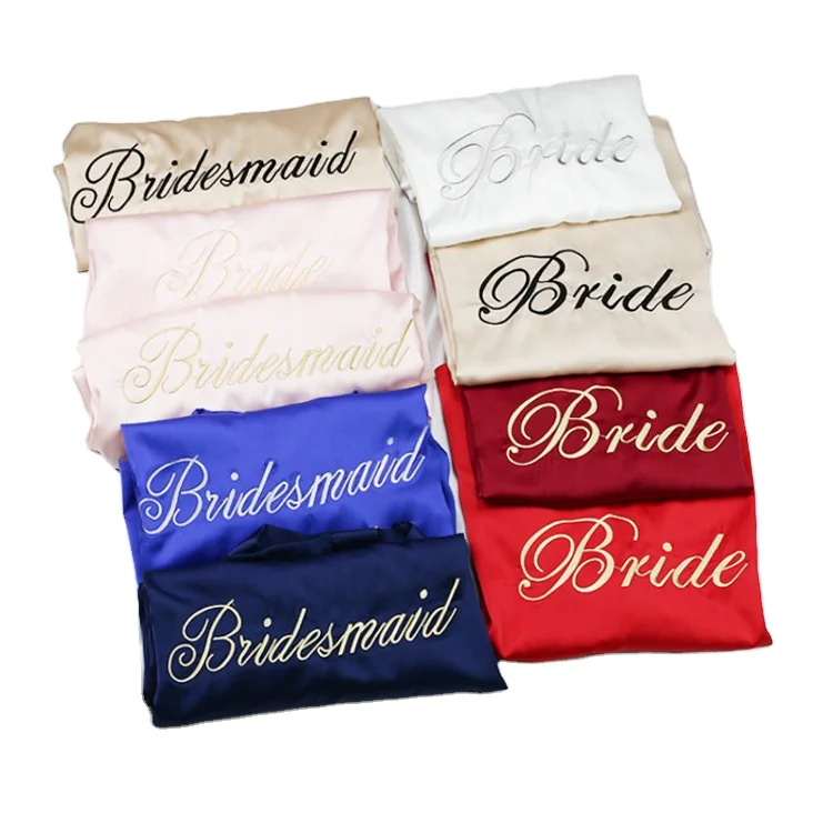 

2020 wedding bride several colors silk soft accept customized bridesmaid robes
