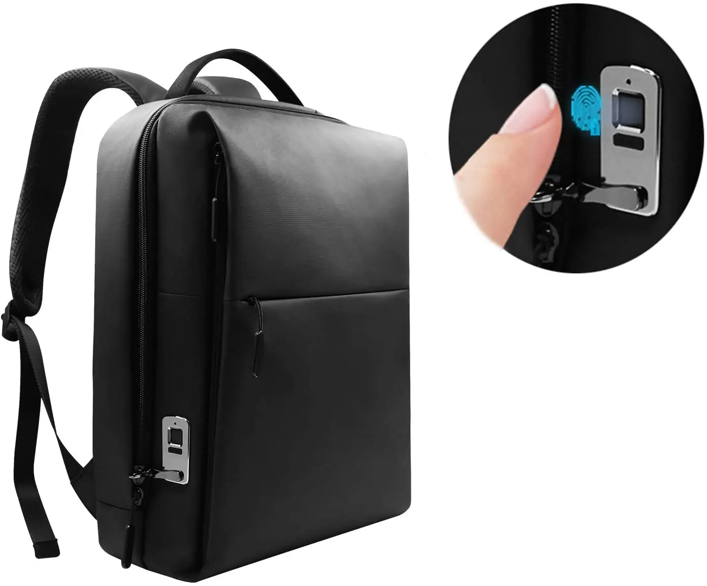 

OEM ODM Best Selling Anti-theft Shoulder Bag Popular Smart Fingerprint Lock Laptop Backpack Zipper, Black bag