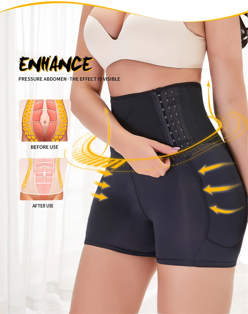 

Wholesale Tummy Control Body Shaper Panties Seamless Thigh Slimming Padded Shapewear For Women With Strong Hook, Black, beige
