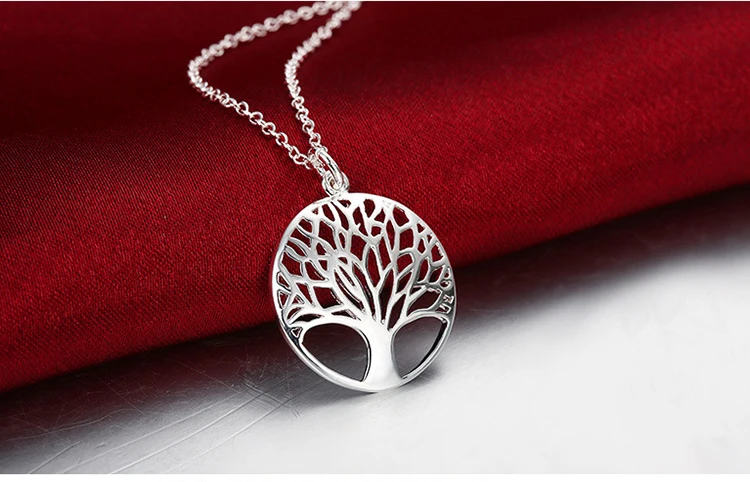 product-Fashion Tree Of Life Pendant 925 Sterling Silver Jewelry Necklace Set-BEYALY-img-1