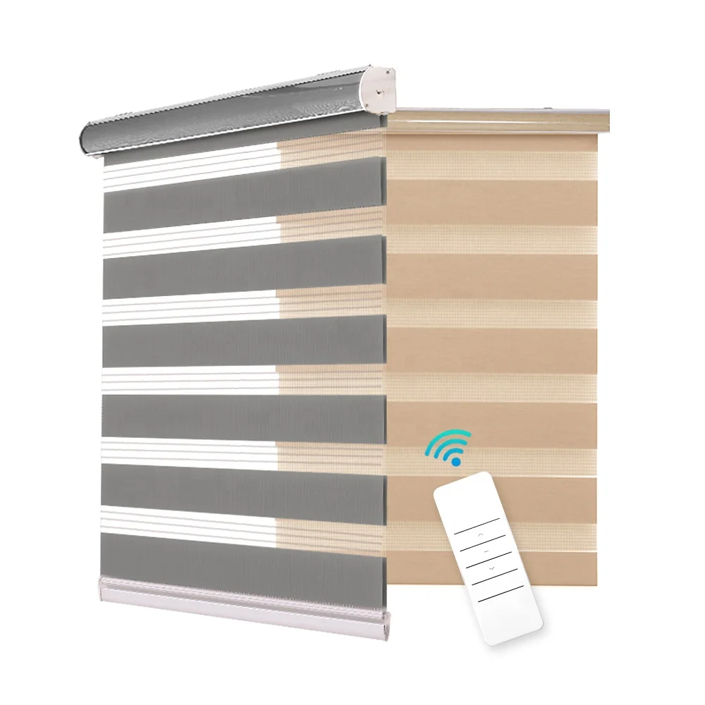 

Home center automatic electronic blackout rainbow battery zebra blinds, Customized