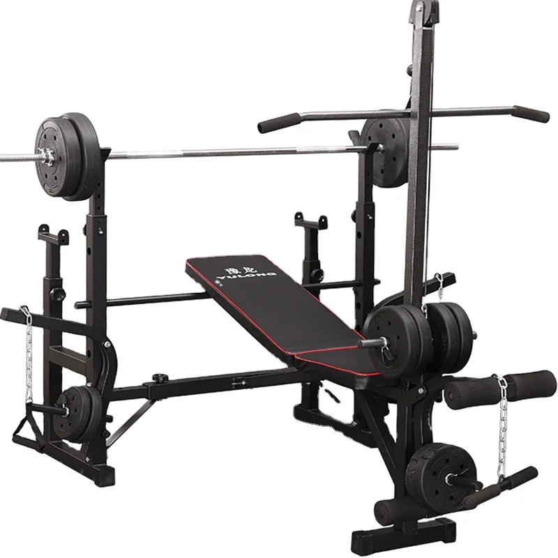 

Multi-Function Barbell Weight Lifting Power Rack Adjustable Bench Gym Fitness Equipment Strength Dumbbell Bench