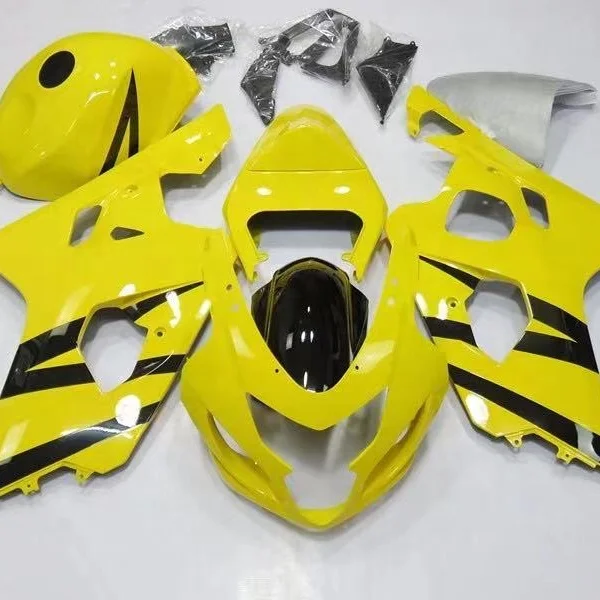 

2021 WHSC ABS Plastic Full Fairings Kit For SUZUKI GSXR600-750 2004-2005 Yellow Black, Pictures shown