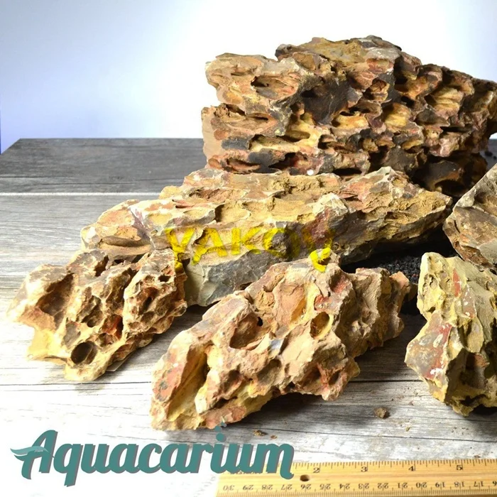 Decor for Landscaping Aquariums with Natural Rock 5 Kilo Honeycomb Dragon Stone 11 Lb 