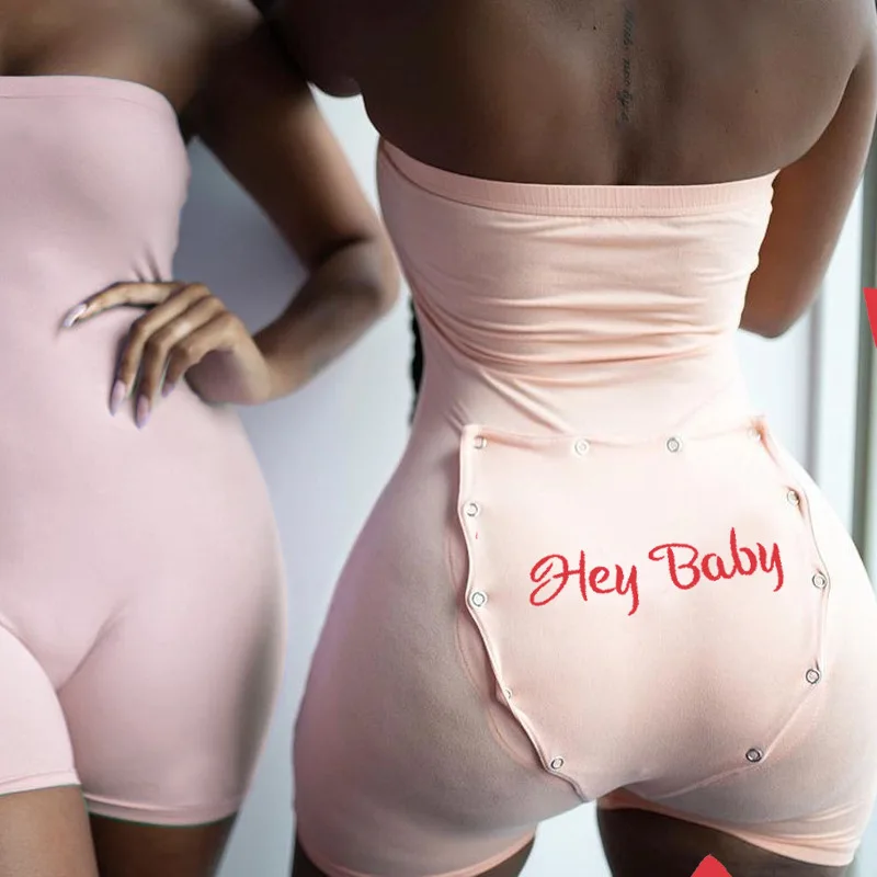 

2021 new arrivals summer wysbaoshu jumpsuits bodycon jumpsuit backless women rompers short onesie with butt flap, Picture shown