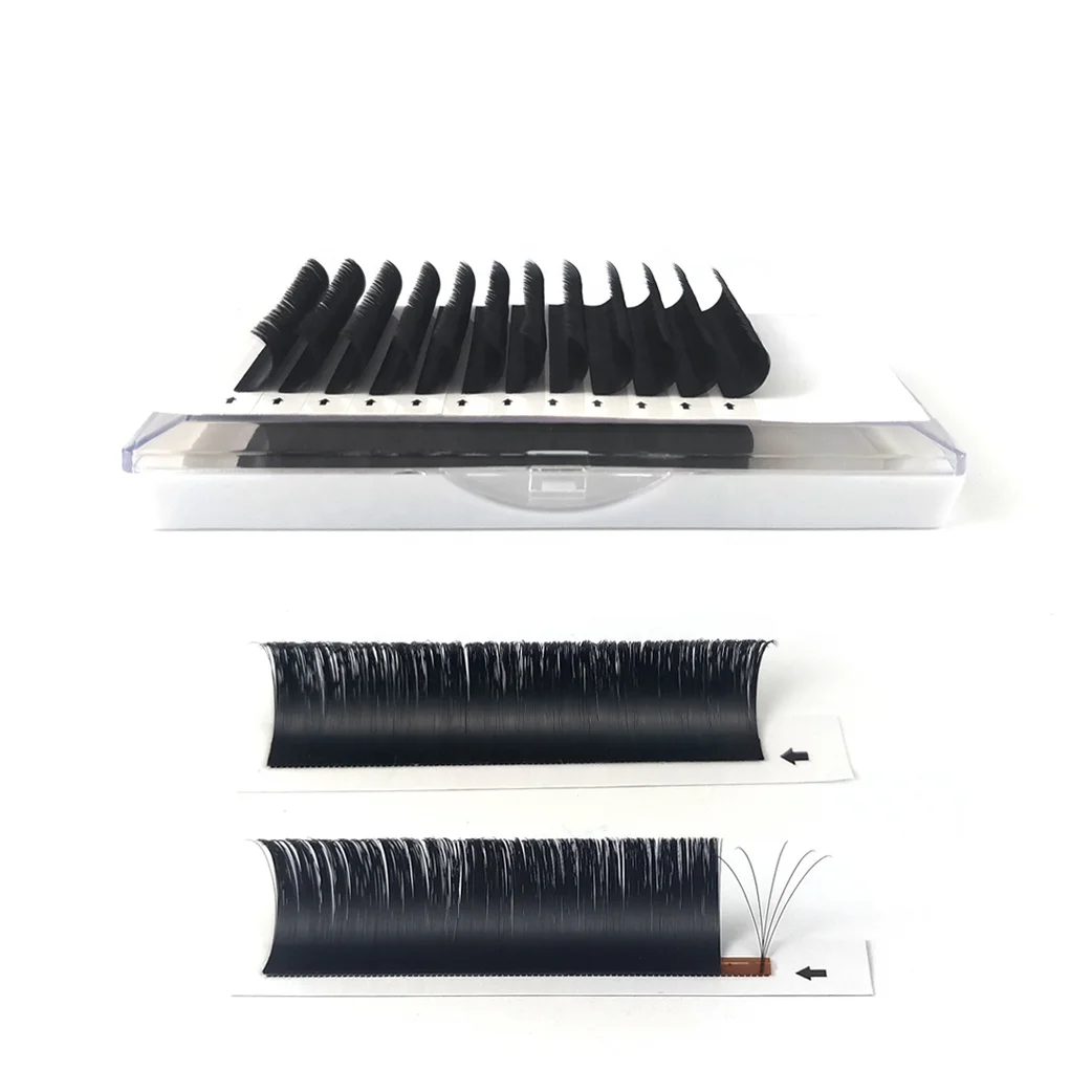 

2021 Easy Fanning Lashes .03 .05 .07 Thickness Blooming Eyelash Extensions Thin Base Less Glue