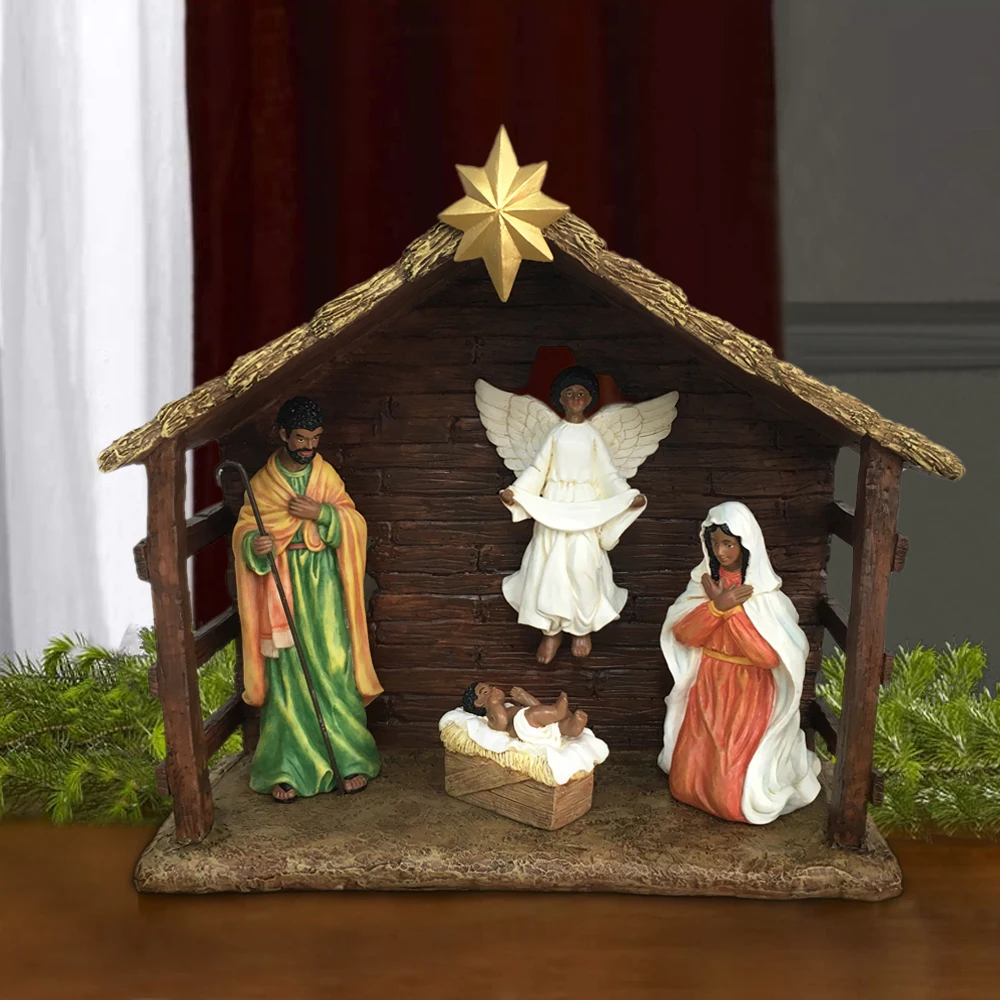 Resin African American Nativity Scene Set Buy American Nativity Scene