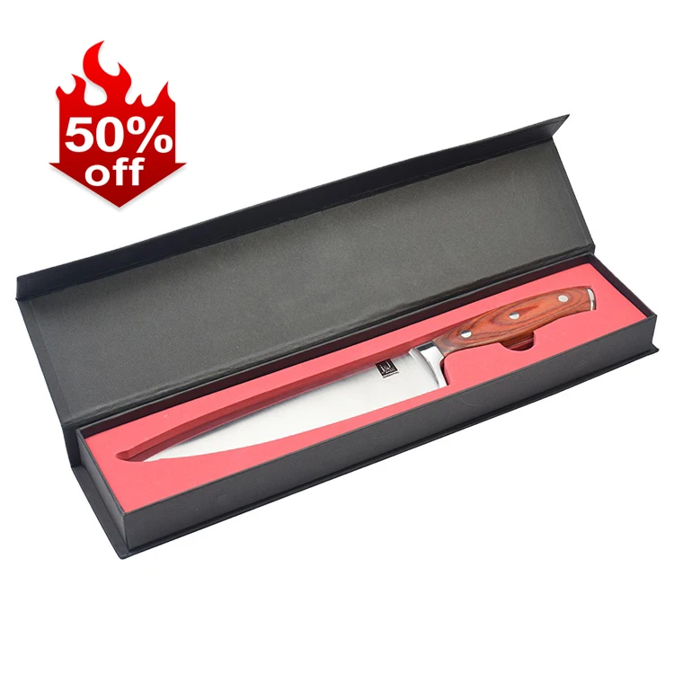 

8 inch Chef Knife German High Carbon Stainless Steel Kitchen Knives Ergonomic Pakka Wood Handle Kitchen Chef Knife With Gift Box