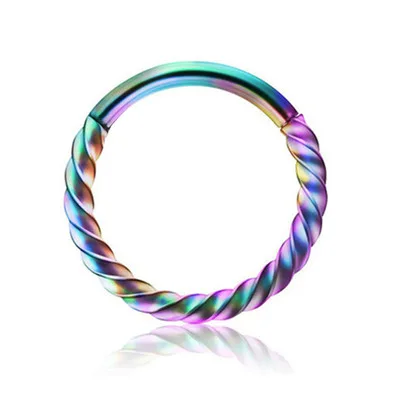 

Hot Sale Fashion Round Closed Nose Ring 316L Stainless Steel Nose Ring for Women Twist Nose Ring Hoop, Picture