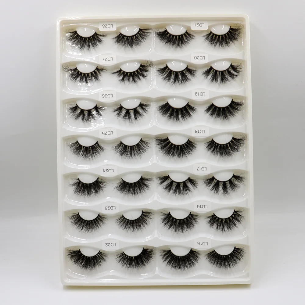 

Big Promotion 25mm Dramatic long 100% real mink eyelashes 27mm lashes free packages pink marble money black paper lash box LD