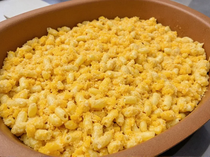 Homemade mac and cheese with golden breadcrumb topping