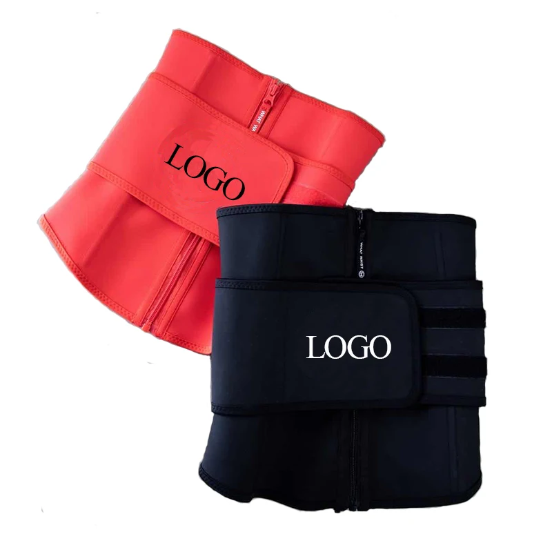 

2020 Fashion Women's 25 Steel Bone Latex Waist Trainer Private Label Double Strap Zipper Plus Size 3 Straps Corset Shaper, Black