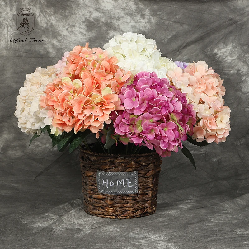 

Decorative Flowers Wedding Artificial Flower Bouquet Wedding Supplies 5 Head Hydrangea Artificial Flowers
