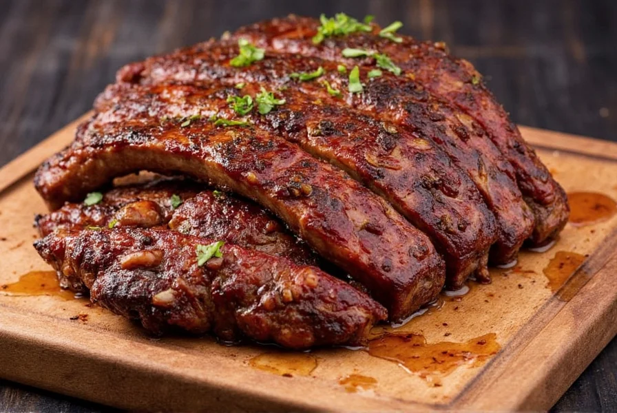 Ribs on grill with smoke