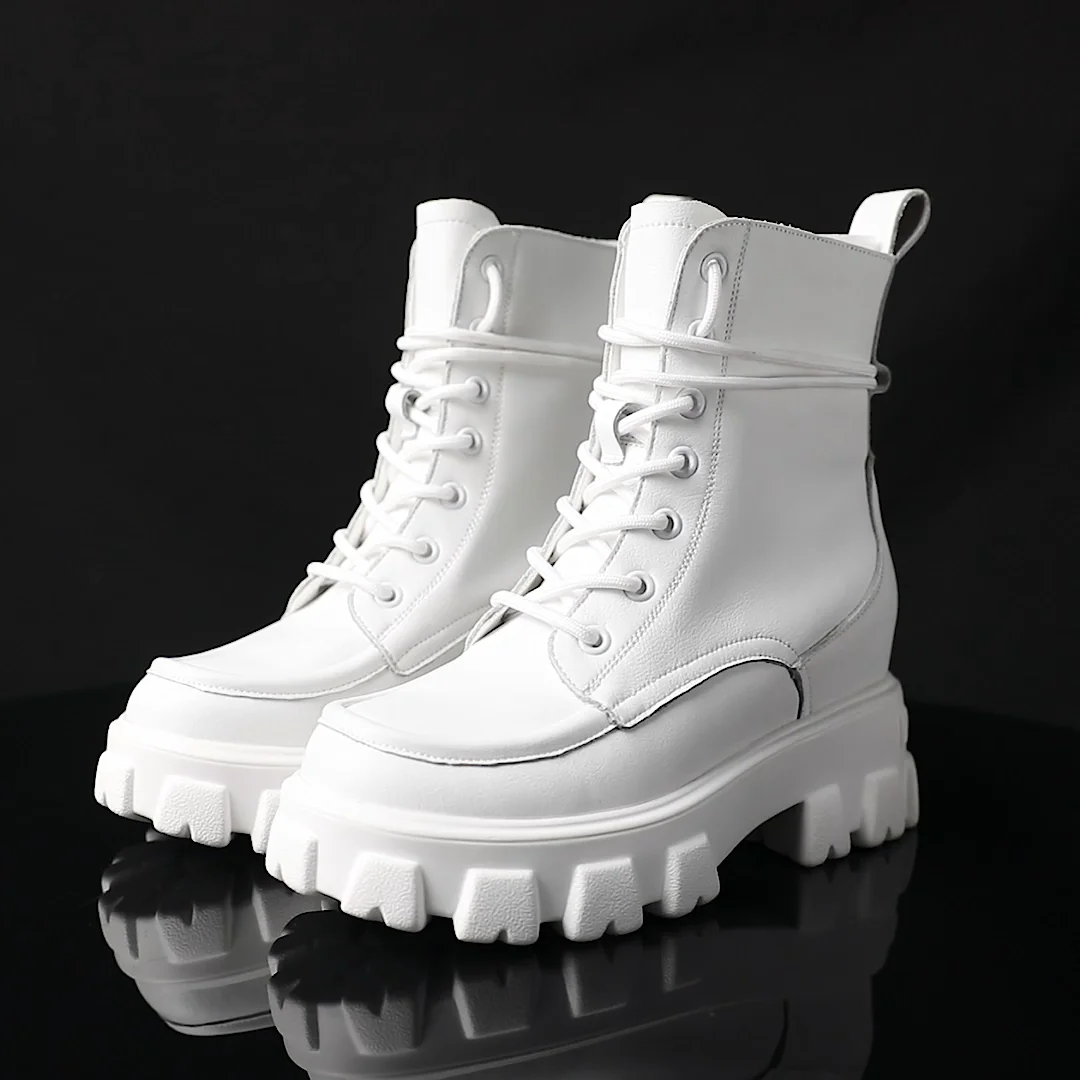 Botas De Piel Auténtica Con Logotipo De Marca Para Mujer,Botines Cálidos  Con Plataforma,Gruesos,A La Moda,Para Invierno Y Otoño - Buy Botas De  Invierno Para Mujer,Botas De Moda De Estilo 2020 Para Mujer,Botas