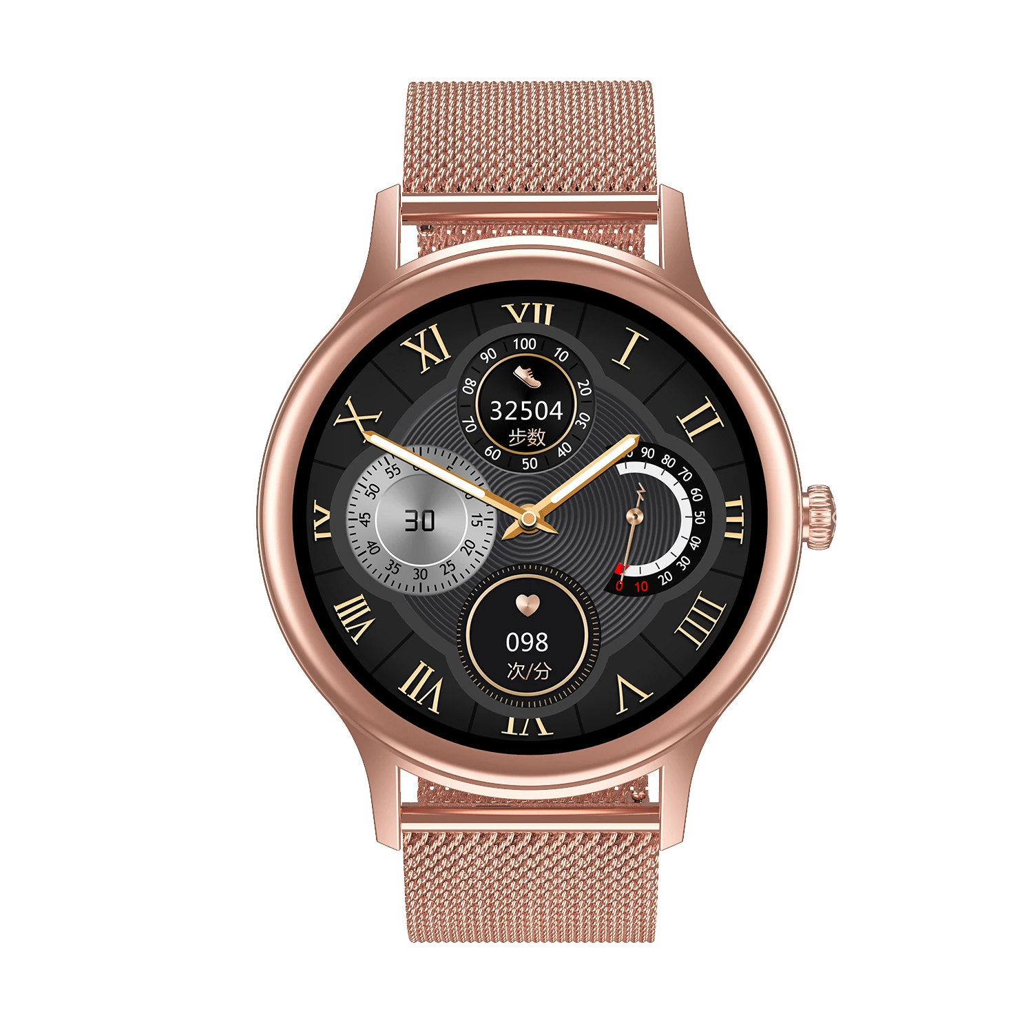 

Lemonda Dt66 Round Touch Screen Ip67 Waterproof Fitness Health Relogio Smart Watch, Pink