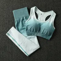 

2 pieces Ombre Gym Set Yoga Sets Women Gym Clothes Sports Bra And Leggings Woman Gym Sportswear Female Fitness Clothing Suit