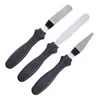 Spatula Set with Plastic Handle - 3-Piece Stainless Steel Icing Spatula Variety Set & Cake Decorating Tools