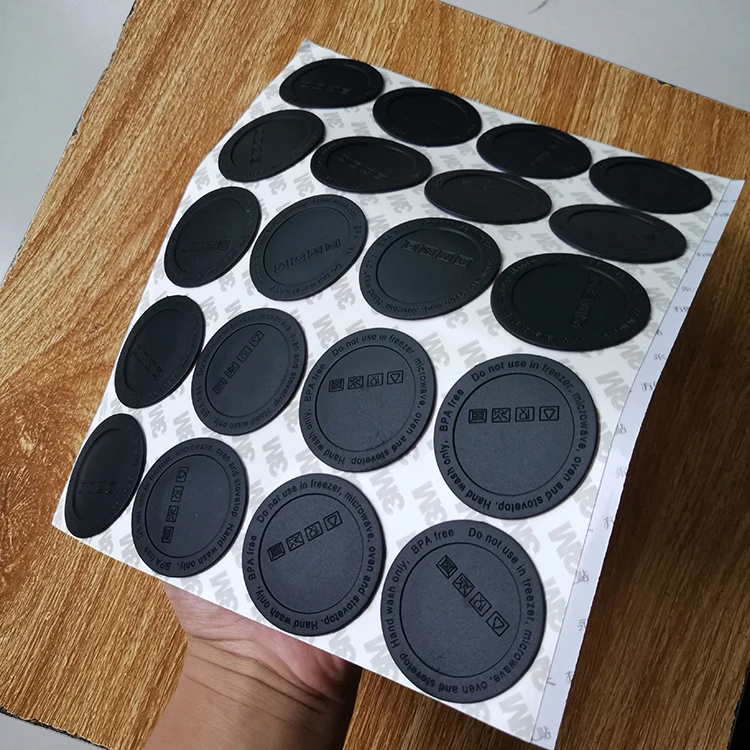 

3M Self Adhesive Black Rubber Coaster For 20oz 30oz Skinny Tumbler Bottom Protective Sticker Round Waterproof Heat Resistant