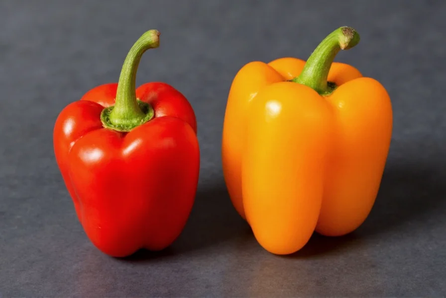 Side-by-side comparison of ghost pepper and carolina reaper showing physical differences including shape, color, and size