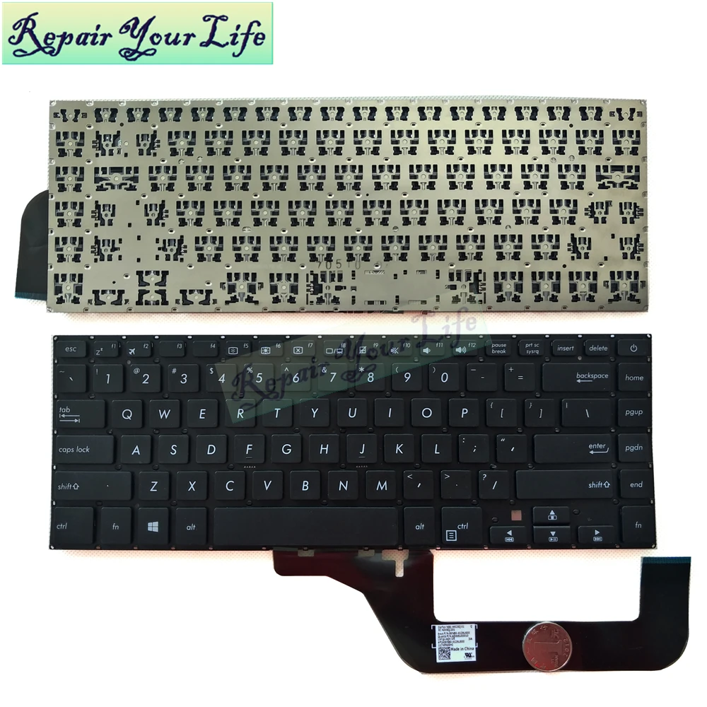 0KN0-N32US22 0KNB0-6109US00 MP-12F53US-5282W 0KN0-N32US1213005890 MP-12F53US-5281W US Black No Frame Laptop Keyboard Compatible for Asus P/N