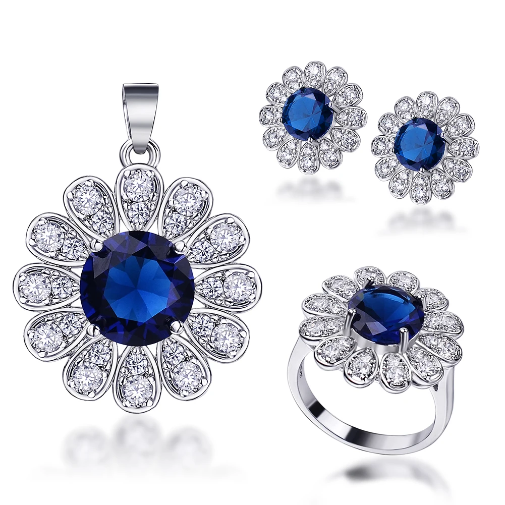 

50% Discount Woman Party Bridal Jewelry Sets Pendant Earrings Ring Jwelery Women