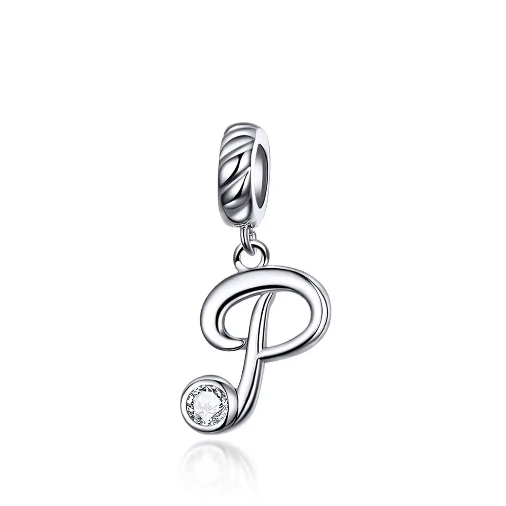 

Qings Proprietary Letters A-Z Dangle Charms Bead 925 Sterling Silver Dazzling 26 Alphabet Pendant Charms Fit Bracelets Necklace