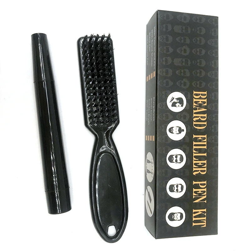

For men custom logo barber pencil salon black brown 4 tip beard filler pen beard filling pen kit
