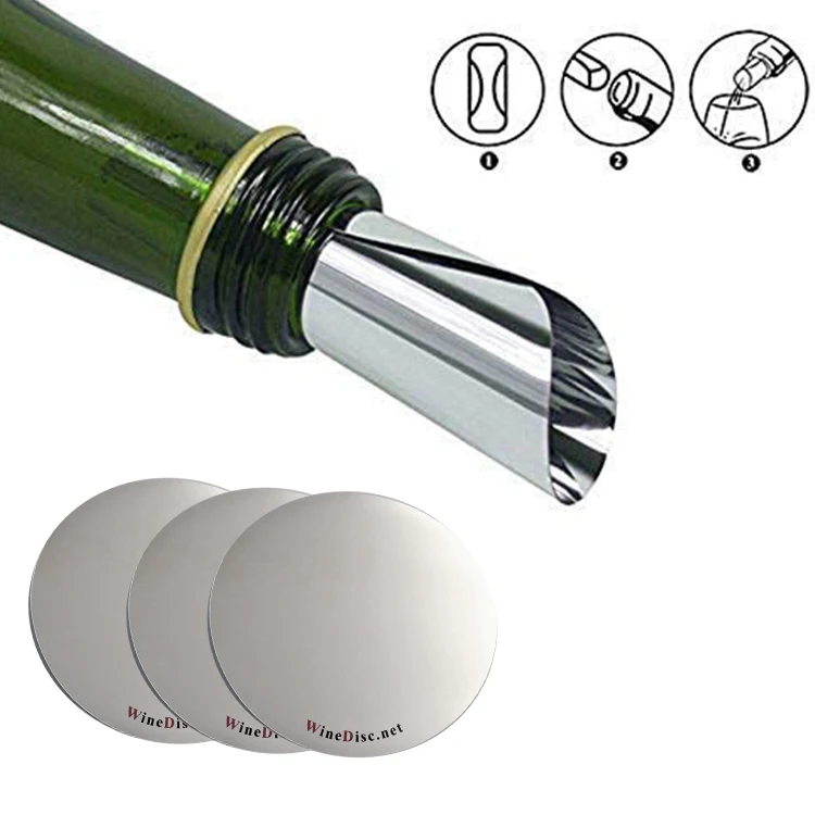 

premium custom logo wine bottle drip drop stop pourer pouring disks, Silver