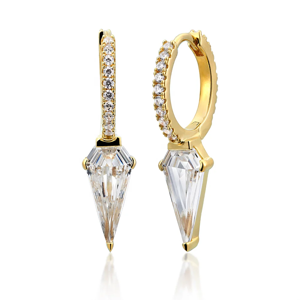 

Water drop Earrings 18k gold plated silver hoop earrings