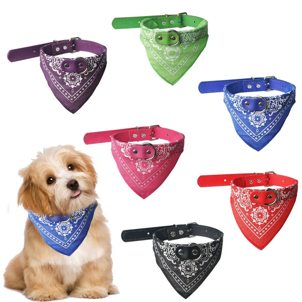 

Dog Neck Neckerchief Bandana With Collar  Pet Cat Puppy Scarf C2037, As picture