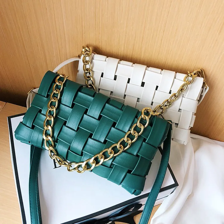 

Personality Woven Design Woman Handbags 2021 Hot Fashion Designer Bags Large Capacity Chain Shoulder Armpit Bag for Ladies, Picture