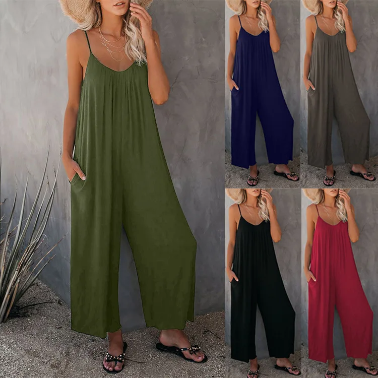 

wholesale New Arrival Popular Drop shipping one piece halter women jumpsuits