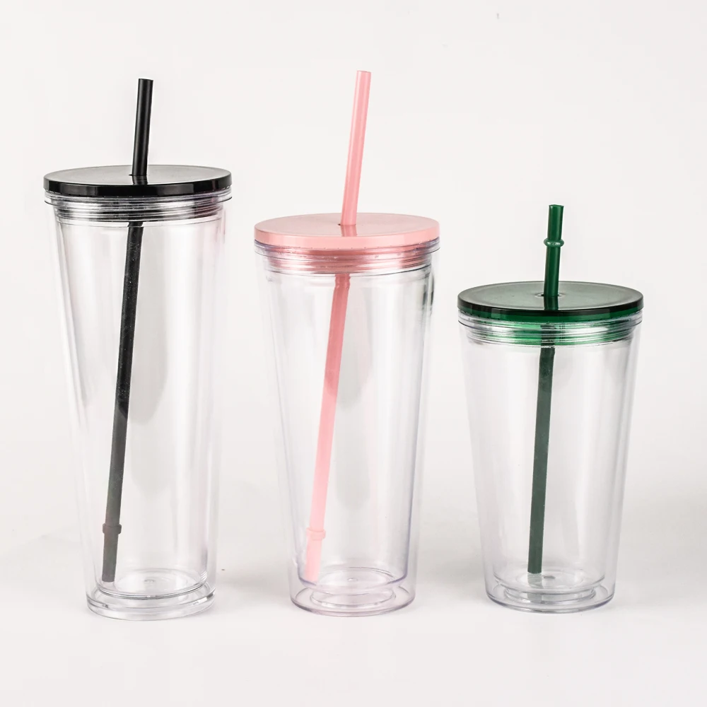 

Snow globe Tumbler Customizable Mugs Reusable Double Wall Straw mug Wholesale Plastic Tumbler Clear Cups With Lids, Green