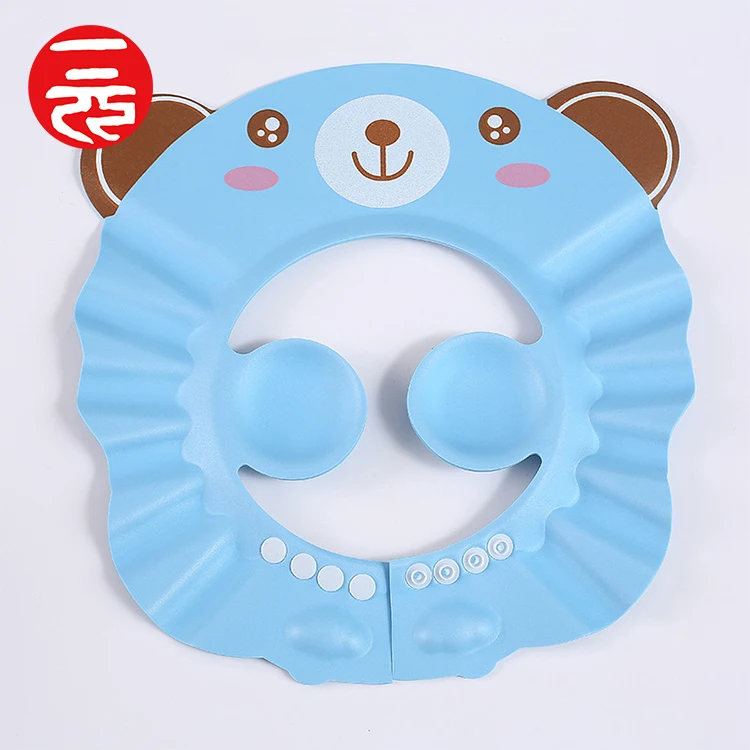 

Hot selling EVA safety baby shower shampoo cap baby bath cap