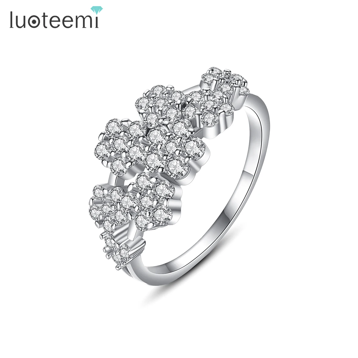 

LUOTEEMI Zirconium Engagement Ring Women Diamond AAAAA Cz Ring