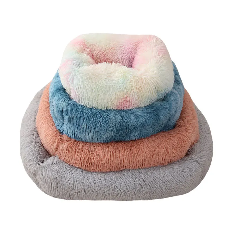 

wholesale manufacturer soft luxury plush pet cushion square cat dog bed